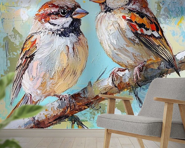 Voorbeeld van het werk in een kamer