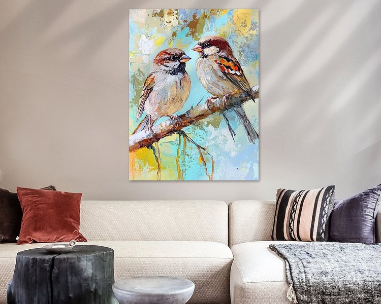 Voorbeeld van het werk in een kamer