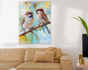 Voorbeeld van het werk in een kamer