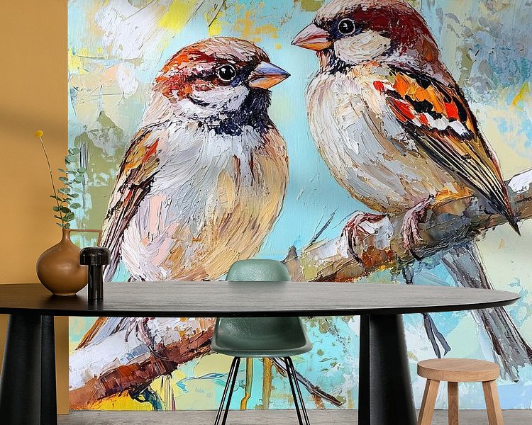 Voorbeeld van het werk in een kamer