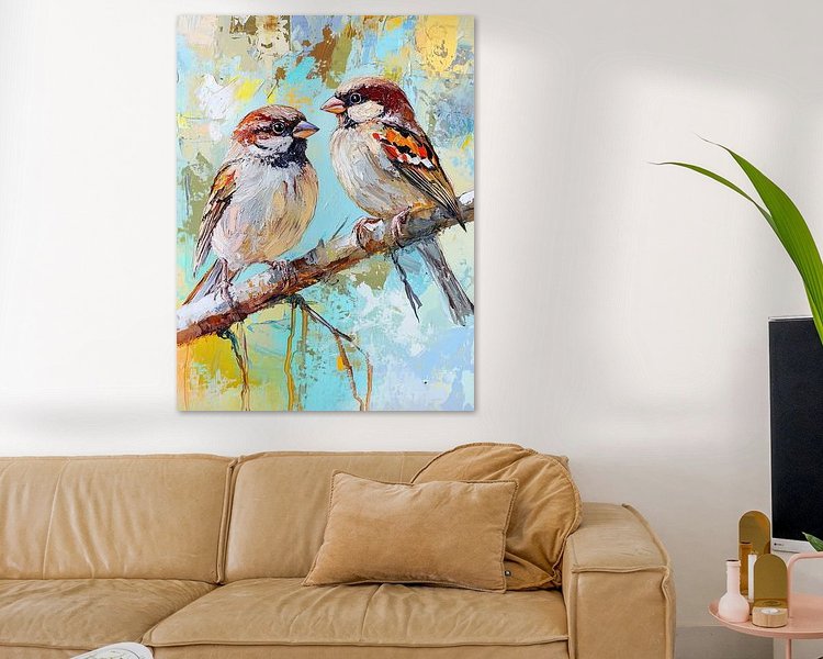 Voorbeeld van het werk in een kamer