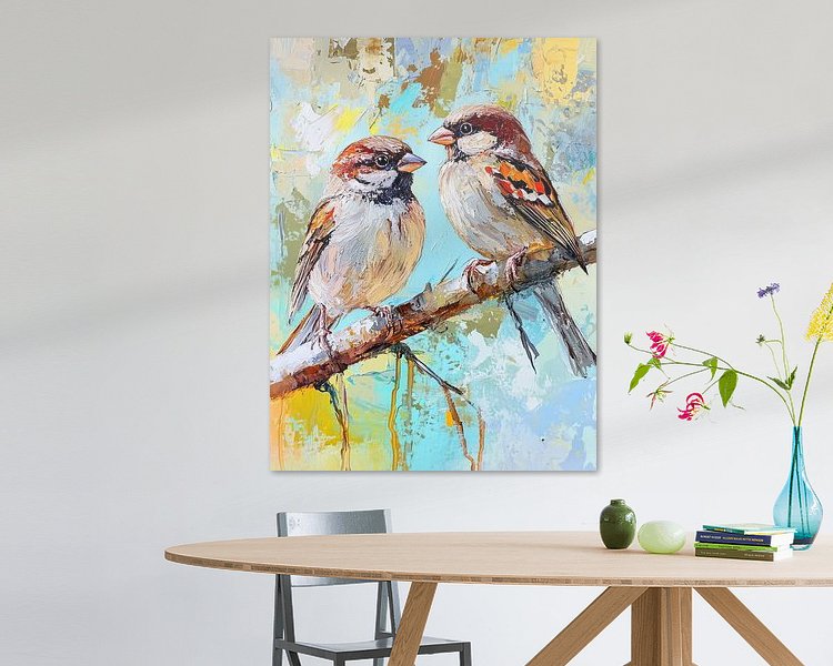 Voorbeeld van het werk in een kamer