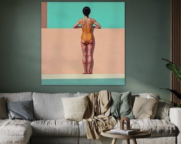 Goldener Badeanzug am Pool von Jan Keteleer