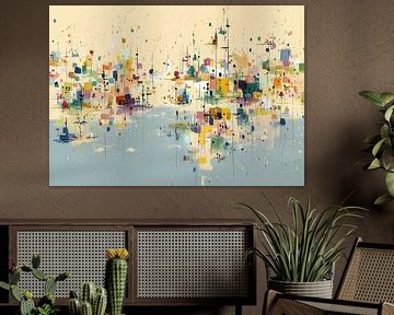 stad en water | Floating Color Block Town