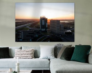 Sunset at the IJssel Tower in Zwolle by Thomas Bartelds