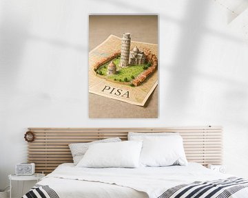 Pisa Cathedral & Baptistery Diorama – Tuscany Landmark Print by Travel Shop