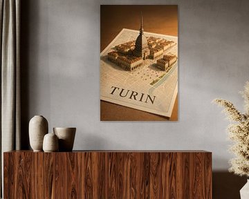Turin Piazza Castello Diorama – Elegant Italy Architecture Print by Travel Shop