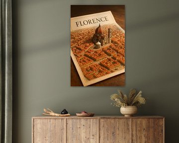 Florence City Center Diorama – Renaissance Architecture Print by Travel Shop