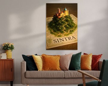 Magische Boskaart Sintra - Portugal Sprookjesachtige Reisposter
