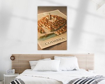 Diorama van de Oude Stad van Coimbra - Portugal Erfgoed Wanddecoratie van Travel Shop