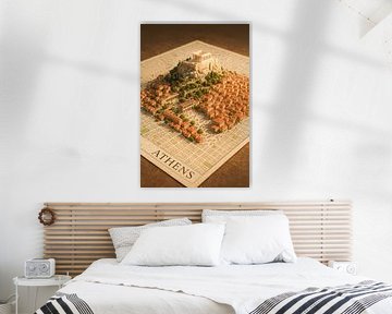 Athene Akropolis Parthenon 3D Kaart - Oud Griekenland Muurkunst