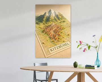 Kitzbühel Ski Resort & Alps 3D Map – Tyrolean Winter Wall Art by Travel Shop