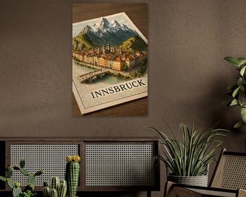 Innsbruck Nordkette Mountains 3D Map - Tyrol Alpine Wall Decor sur Travel Shop