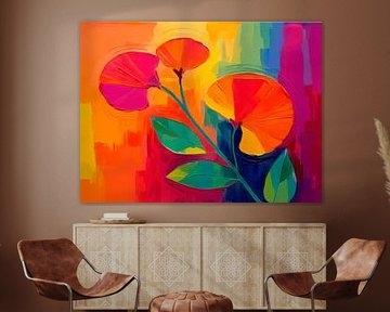 Abstrakte farbenfrohe botanische Kunst: Multicolour Neon