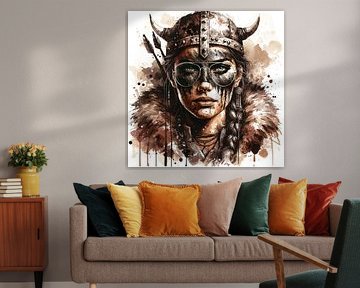 Modern Viking Woman Portrait by Chromatic Fusion Studio
