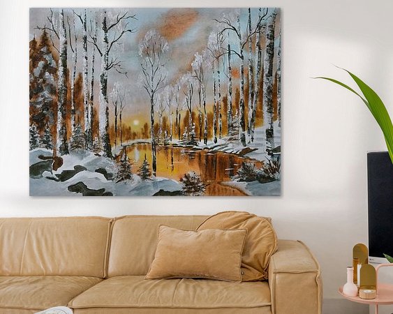 Voorbeeld van het werk in een kamer