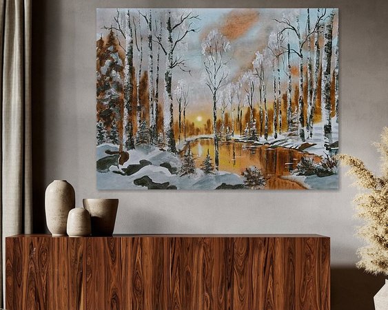 Voorbeeld van het werk in een kamer