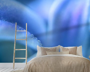 Waterdruppeltjes in een abstract lijnenspel van Marjolijn van den Berg