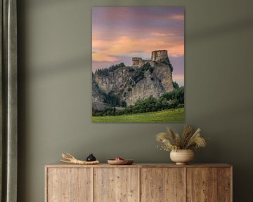 Sunset over San Leo Fortress, Emilia Romagna, Italy by Stefano Orazzini