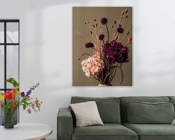 Bouquet of flowers on chic background by Esmeé Kiewiet