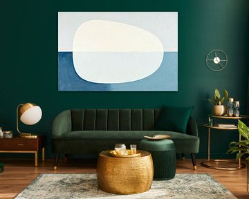 Blue Zen balanceert een abstractie met zachte vormen