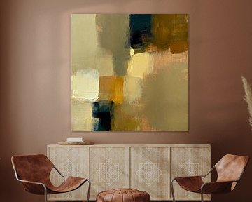 Het bos in Noorwegen een abstractie in aardse kleuren van Mad Dog Art