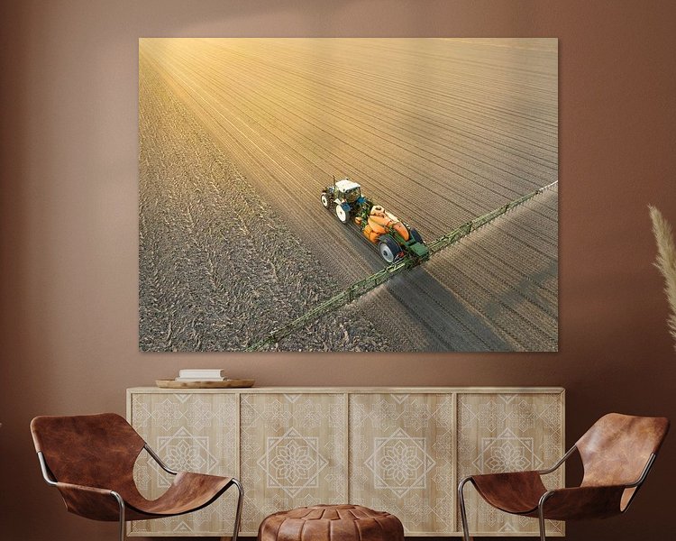 Voorbeeld van het werk in een kamer