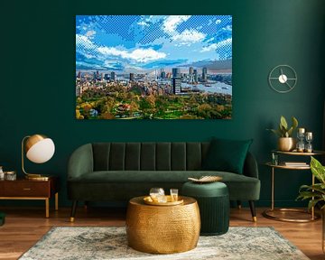 8 Bit Skyline van Rotterdam