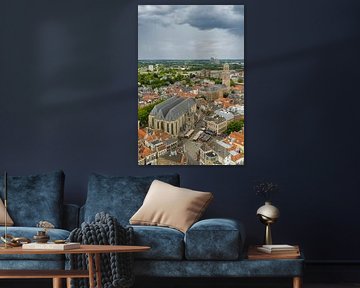 Nuages d'orage au-dessus de Zwolle pendant un orage d'été