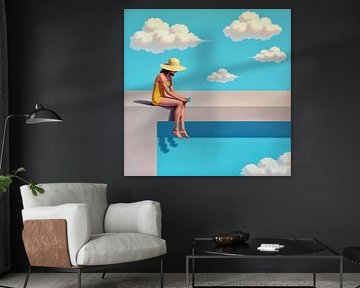 Ruhige Reflexionen am Pool