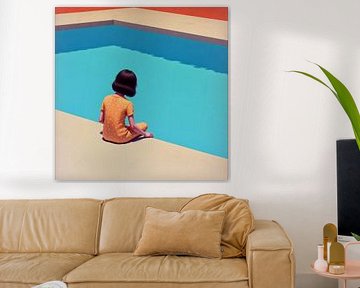 Mädchen am Pool Ein ruhiger Moment