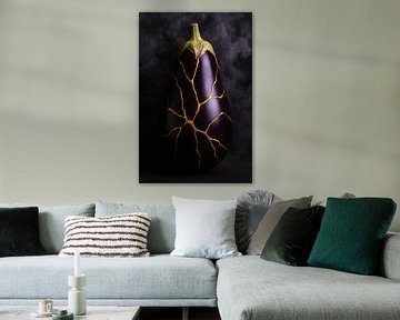 Art of Kintsugi golden eggplant