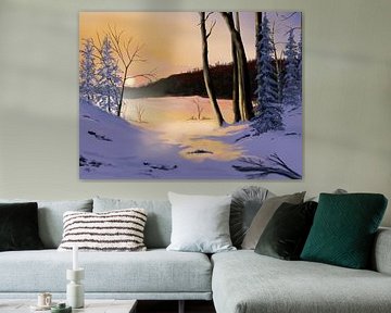 Winterliche Stille bei Sonnenuntergang