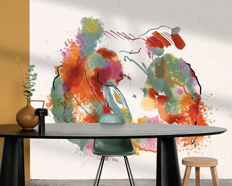 Voorbeeld van het werk in een kamer