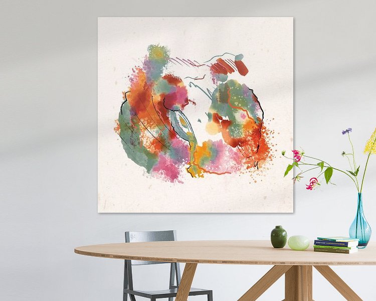 Voorbeeld van het werk in een kamer