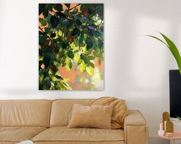 Leuchtender Wald auf Tangerine von Mad Dog Art