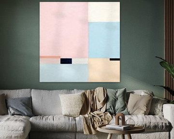 Geometry in pastel blue and pink