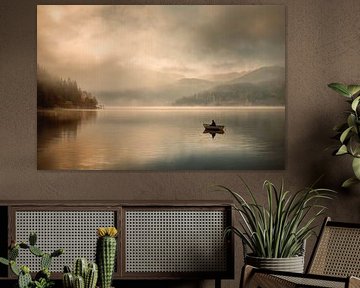 Lac de montagne rêveur - Paysage d'art reposant sur BowiScapes - Paysages artistiques