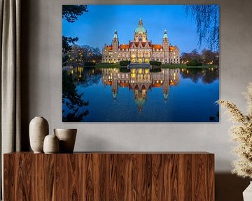 Hanovre - Nouvel hôtel de ville de nuit