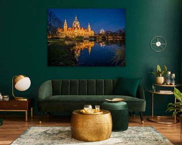 Hanovre - Nouvel hôtel de ville de nuit