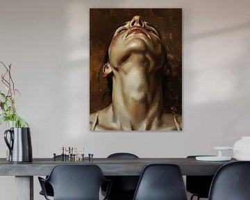 Ruhige Hingabe Frau Gelassenheit Impasto Öl Porträt von Ramy Salah Hefny