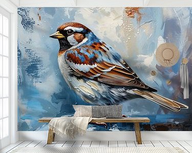 Voorbeeld van het werk in een kamer