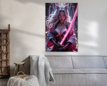 ZYRAELLA - Sexy Anime Cat Girl Kriegerin mit langer Katana von INFERAURUM