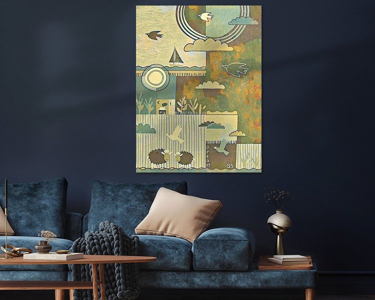 Voorbeeld van het werk in een kamer