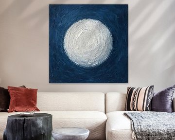 weißer Kreis mit blauem Hintergrund