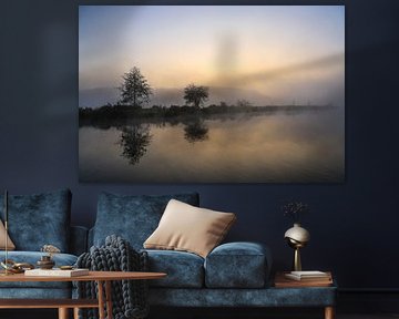 Morgendämmerung bei den Schwackenreuter Seen bei Mühlingen von BlattArt - Christine Horn