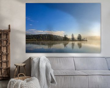 Uferlandschaft Schwackenreuter Seen an einem Morgen im Herbst - Mühlingen von BlattArt - Christine Horn