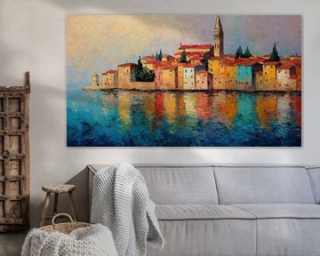 Poreč Croatia abstract panorama by TheXclusive Art