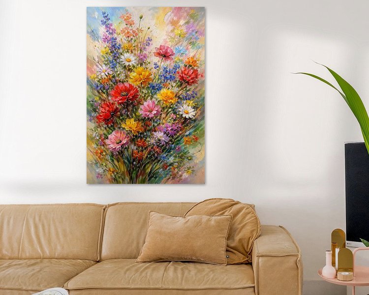 Voorbeeld van het werk in een kamer