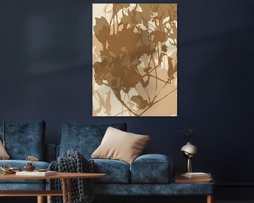 Fleurs de Japandi dans des couleurs chaudes et neutres sur Dina Dankers